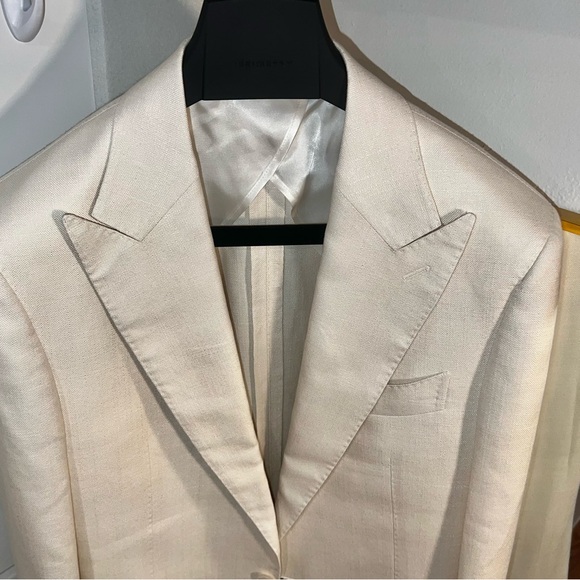 SUITSUPPLY off-white Silk Dinner Jacket Havana 38R - Picture 2 of 7